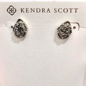 Kendra Scott Earrings -Tessa Silver Stud w/ Platinum Drusy Stone (orig $70)